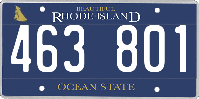 RI license plate 463801