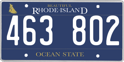 RI license plate 463802