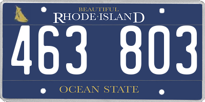 RI license plate 463803