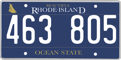 RI license plate 463805