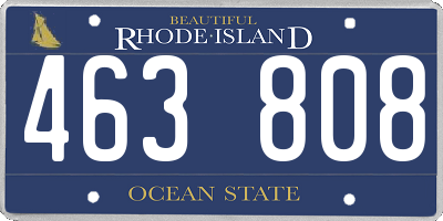 RI license plate 463808