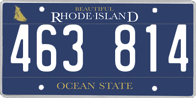 RI license plate 463814