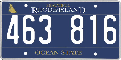 RI license plate 463816