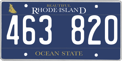 RI license plate 463820