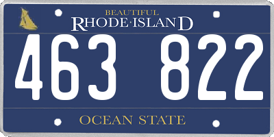 RI license plate 463822