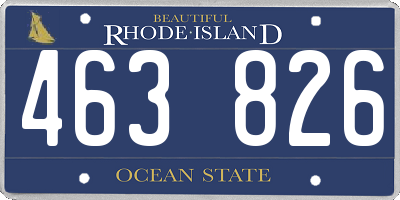 RI license plate 463826