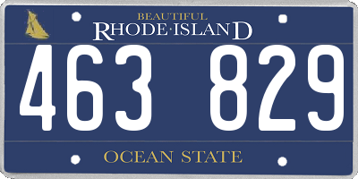 RI license plate 463829