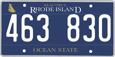 RI license plate 463830