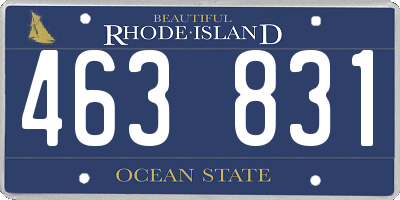 RI license plate 463831