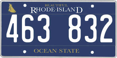 RI license plate 463832