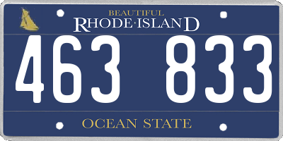 RI license plate 463833