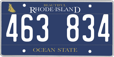 RI license plate 463834