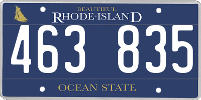 RI license plate 463835
