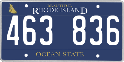 RI license plate 463836