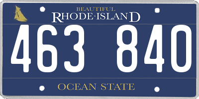 RI license plate 463840