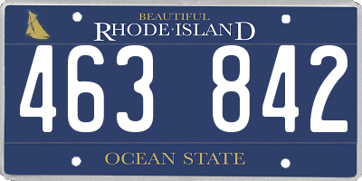 RI license plate 463842