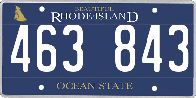 RI license plate 463843