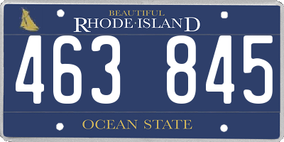 RI license plate 463845