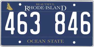 RI license plate 463846