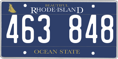 RI license plate 463848