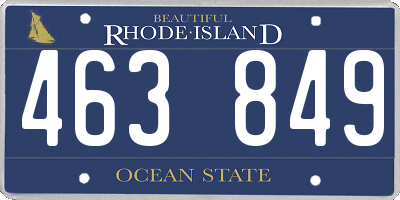 RI license plate 463849