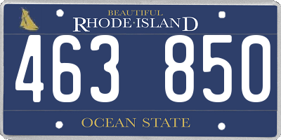 RI license plate 463850