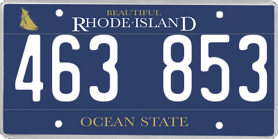 RI license plate 463853