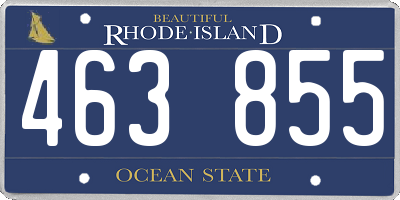 RI license plate 463855