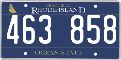 RI license plate 463858