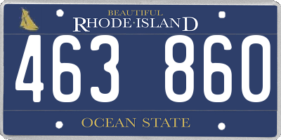 RI license plate 463860