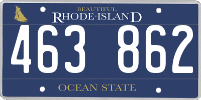 RI license plate 463862