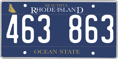RI license plate 463863