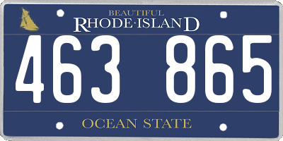 RI license plate 463865