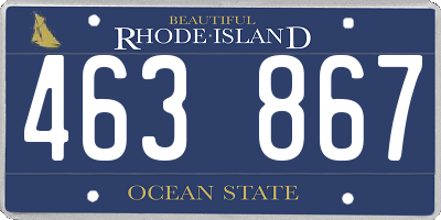 RI license plate 463867