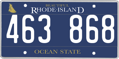 RI license plate 463868