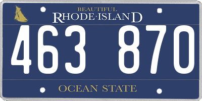 RI license plate 463870