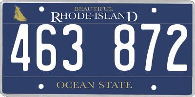 RI license plate 463872