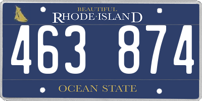 RI license plate 463874