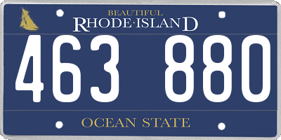 RI license plate 463880
