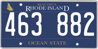 RI license plate 463882