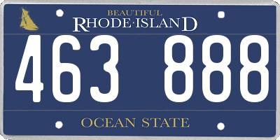 RI license plate 463888