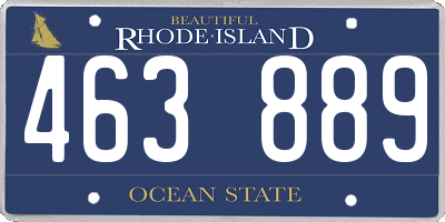 RI license plate 463889