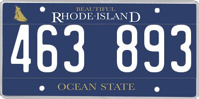 RI license plate 463893