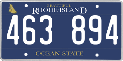 RI license plate 463894