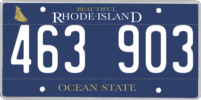 RI license plate 463903