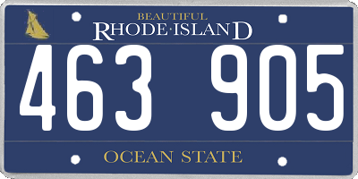 RI license plate 463905