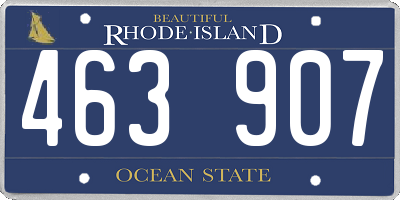RI license plate 463907