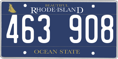 RI license plate 463908