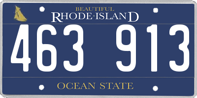 RI license plate 463913