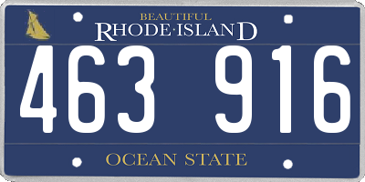 RI license plate 463916